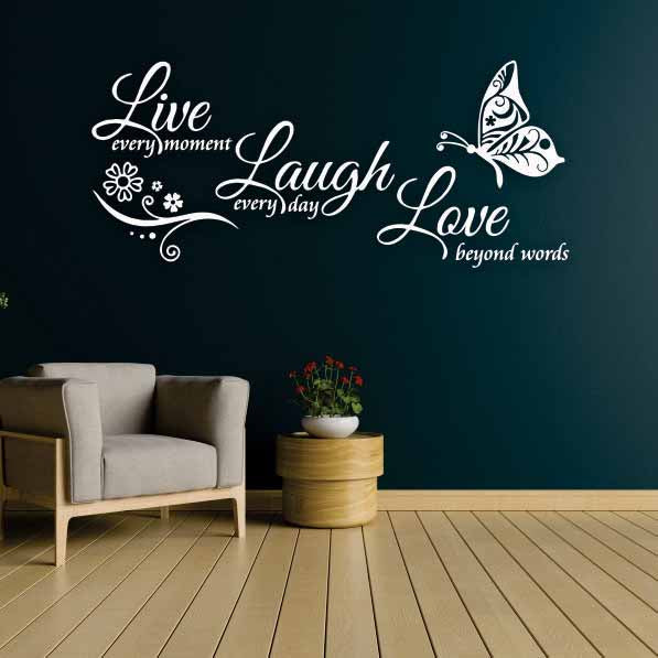 Live Every Moment Living Room Modern Wall Sticker