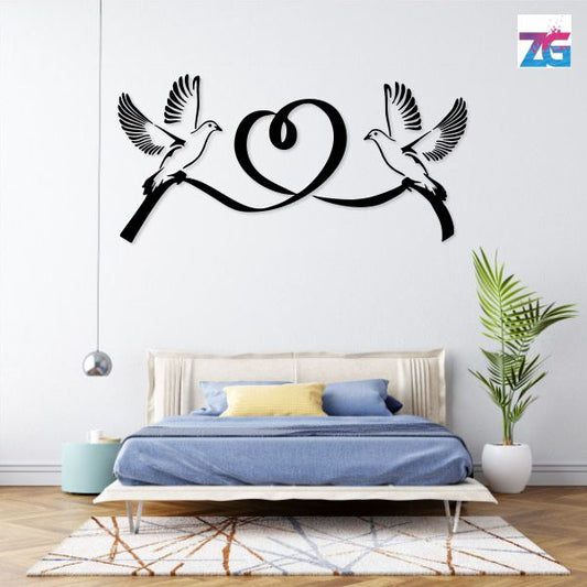 Vinilo decorativo Love Birds romántico para dormitorio