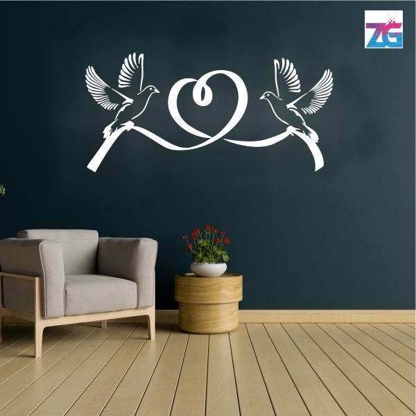 Love Birds Romantic for Bedroom Wall Sticker