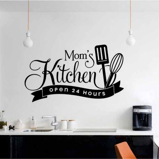 Mom`s Kitchen Open 24 Hours - Kitchen Wall Sticker