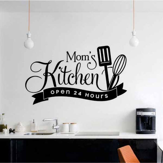 Cocina de mamá abierta las 24 horas - Vinilo decorativo para cocina