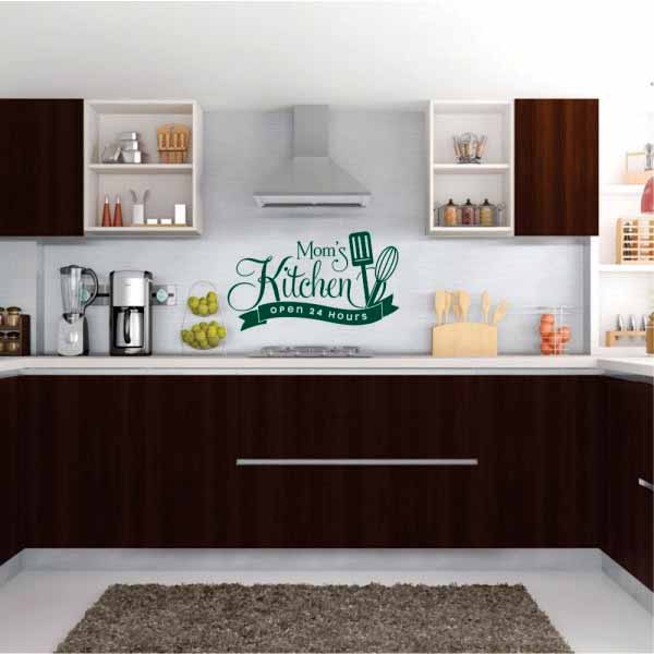 Mom`s Kitchen Open 24 Hours - Kitchen Wall Sticker