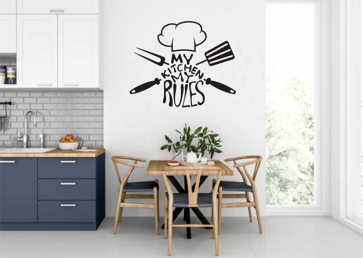 Kitchen Caps Coluring Chef Cap My Kitchen My Rule Kitchen Wall Art Sticker – Zecor Gallery