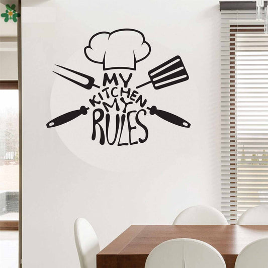 Chef Cap My Kitchen My Rule Kitchen Wall Art Sticker
