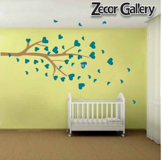 Tree With Heart Leaves Bedroom Wall Sticker