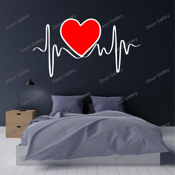 Single Heart Beat for Bedroom Decor Wall Sticker