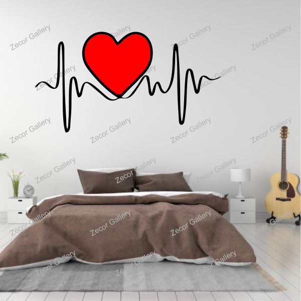 Latido del corazón único para la etiqueta de la pared de la decoración del dormitorio