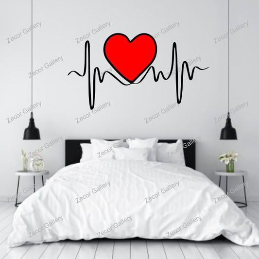 Single Heart Beat for Bedroom Decor Wall Sticker