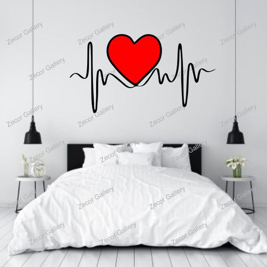 Latido del corazón único para la etiqueta de la pared de la decoración del dormitorio