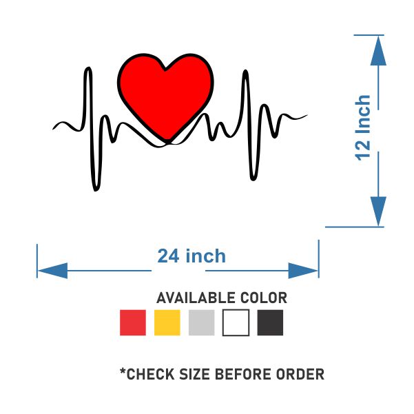 Latido del corazón único para la etiqueta de la pared de la decoración del dormitorio