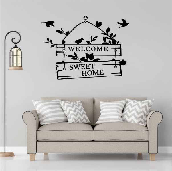 Wall Stickers Decor | Welcome Sweet Home Entrance Wall Sticker – Zecor ...