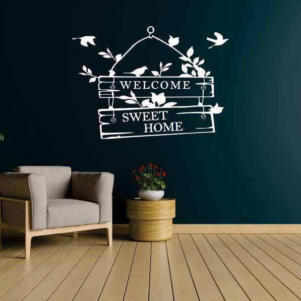 Adhesivo decorativo para pared de bienvenida, dulce hogar, entrada