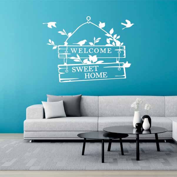 Adhesivo decorativo para pared de bienvenida, dulce hogar, entrada