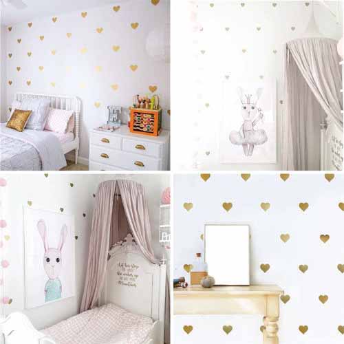 Pack Of 55pcs Heart Stickers - Wall Decoration